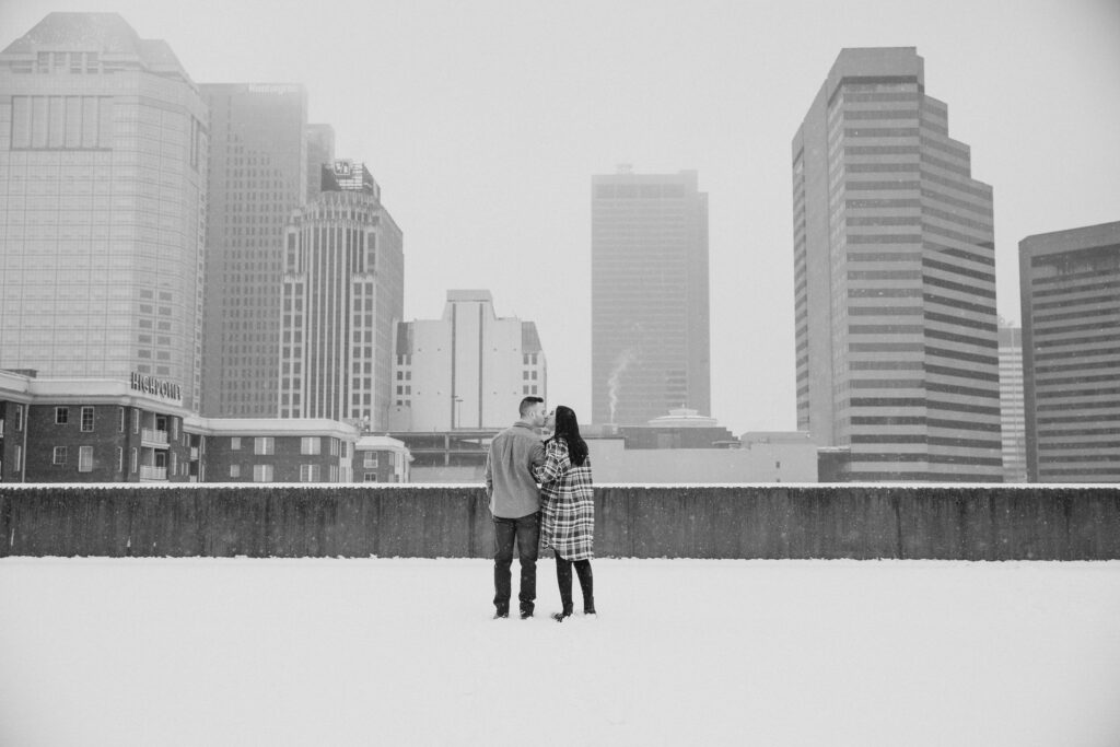 winter engagement skyline 