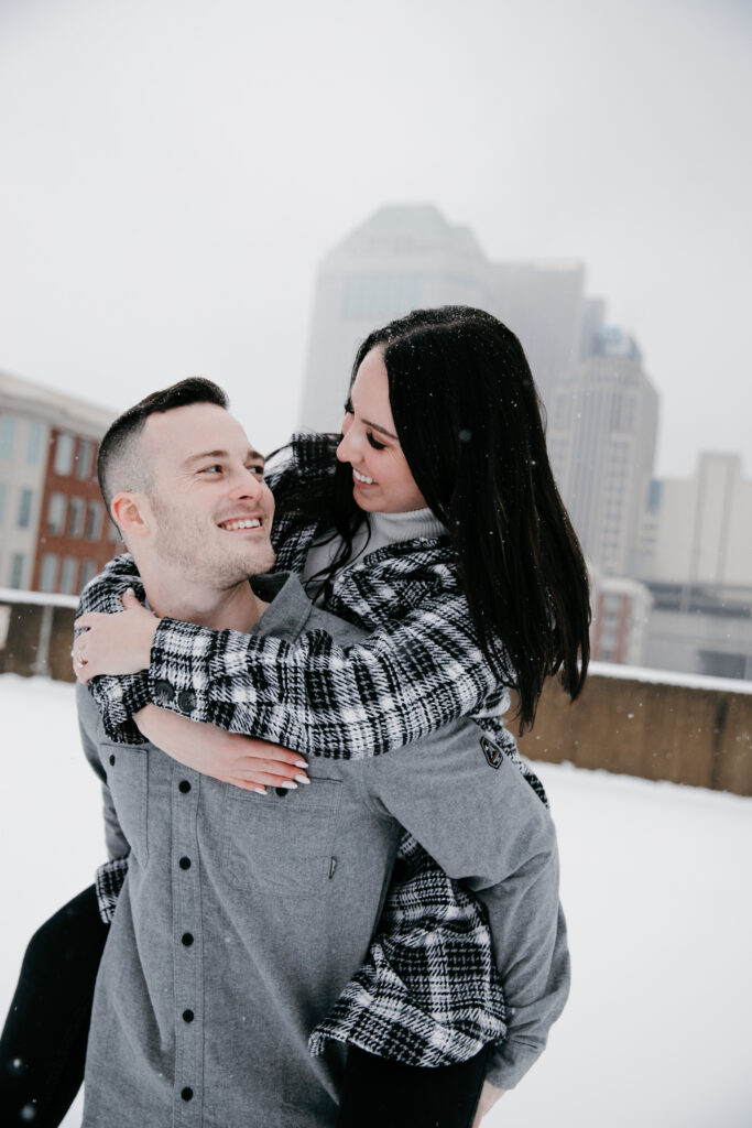 couple winter engagement